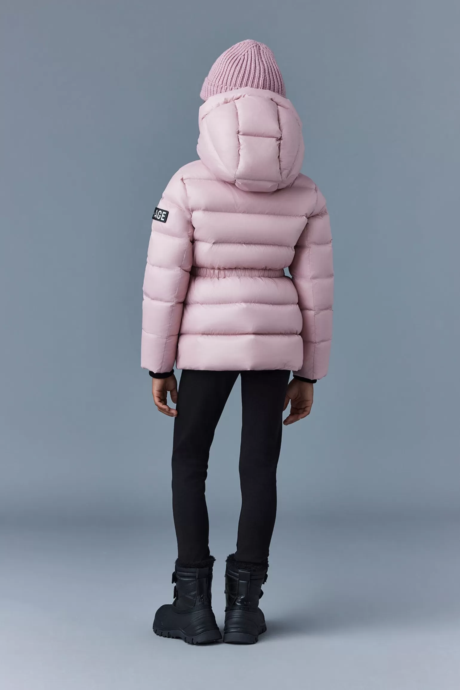 Mackage ALANNIS Lustrous Medium down parka with hood for kids (8-14 years) Rose Outlet