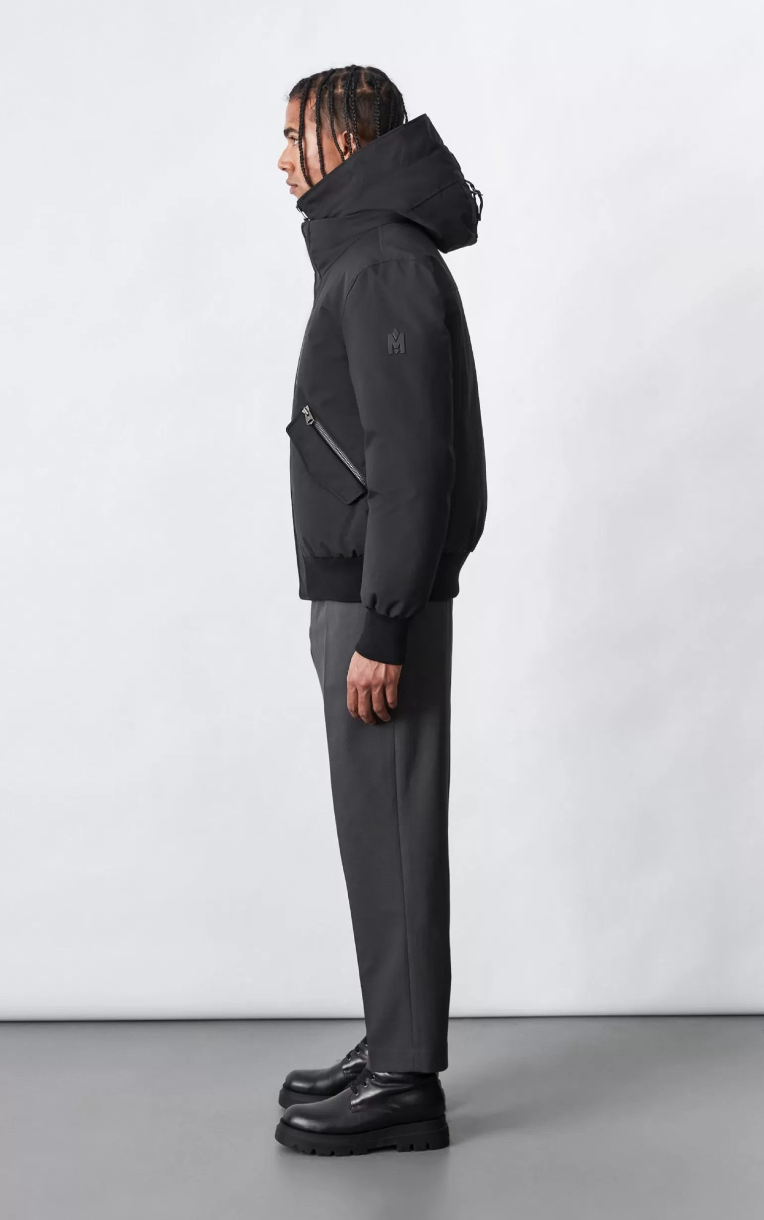 Mackage DIXON 2-In-1 down bomber jacket with hooded bib for men Black Outlet