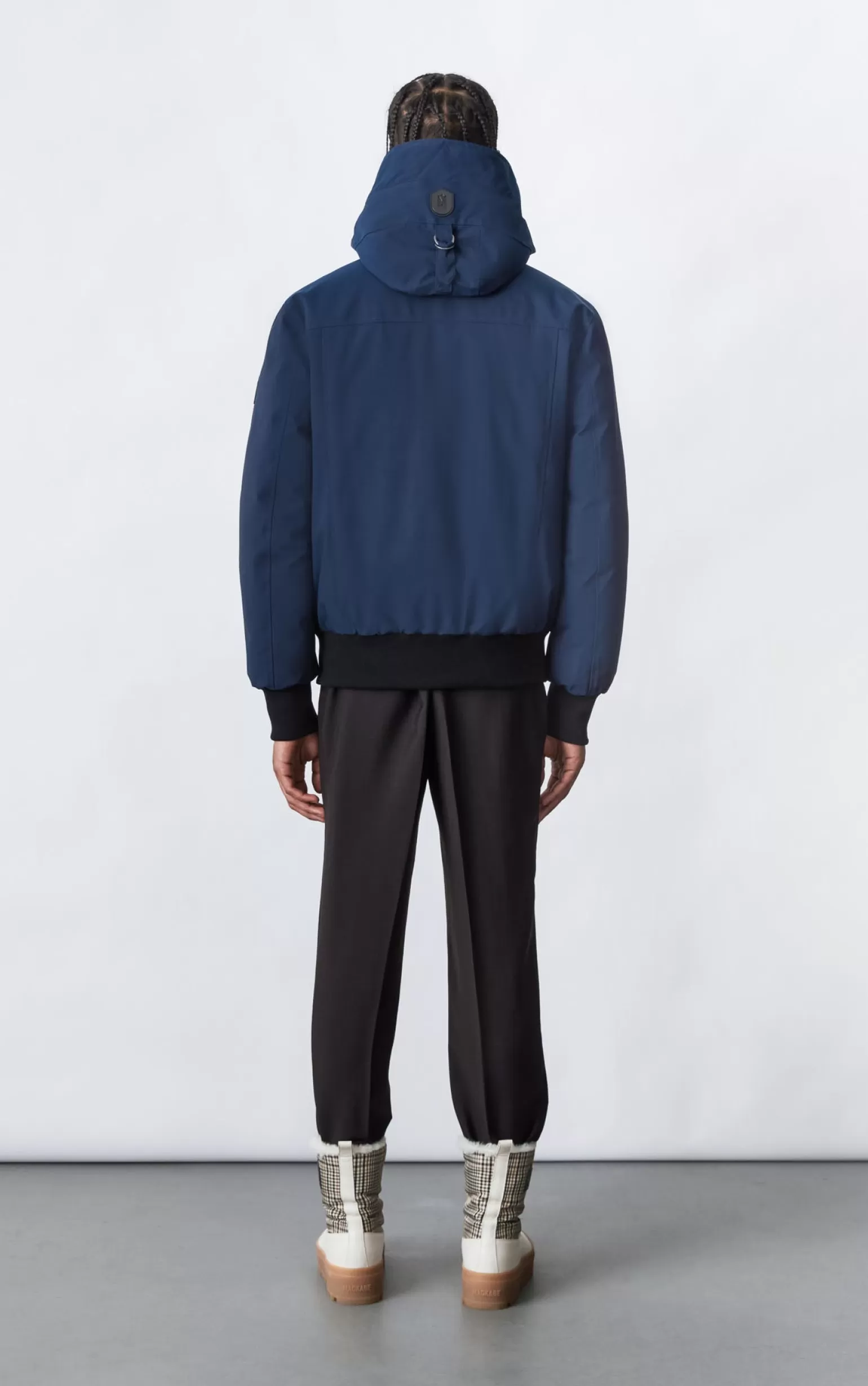 Mackage DIXON 2-In-1 down bomber jacket with hooded bib for men Navy Discount