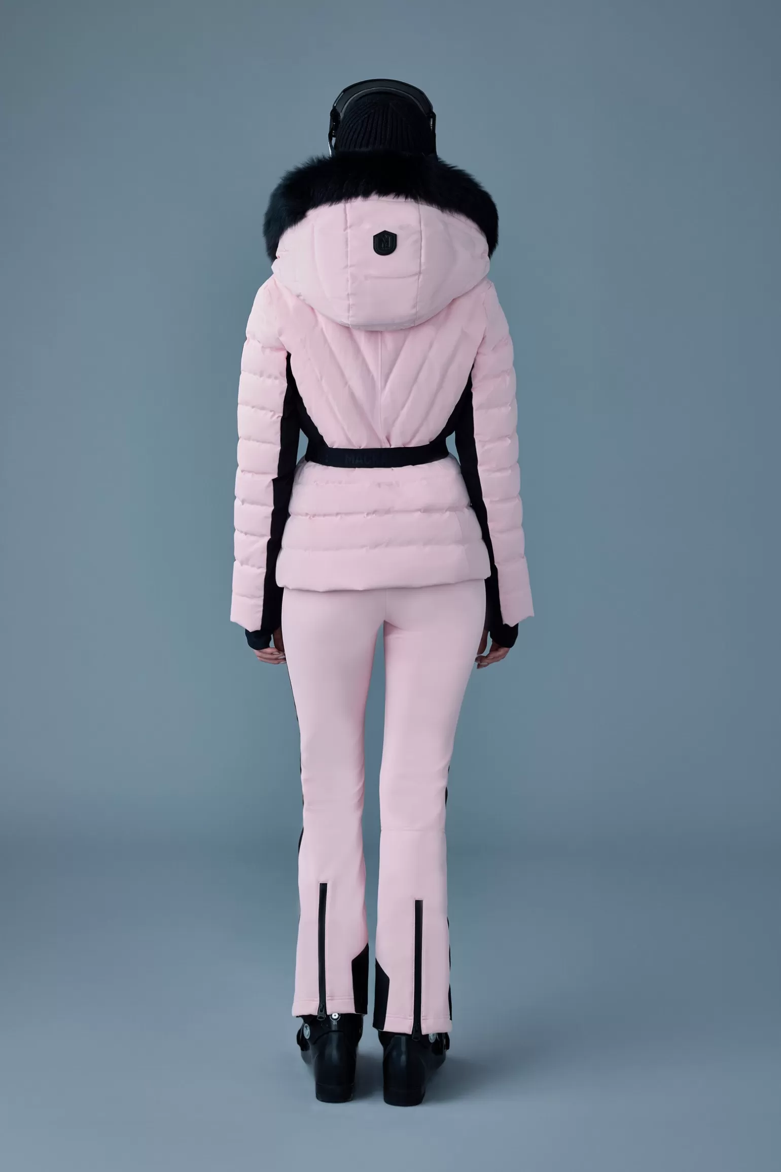 Mackage ELITA Down ski jacket with removable blue fox fur trim Milkshake Outlet