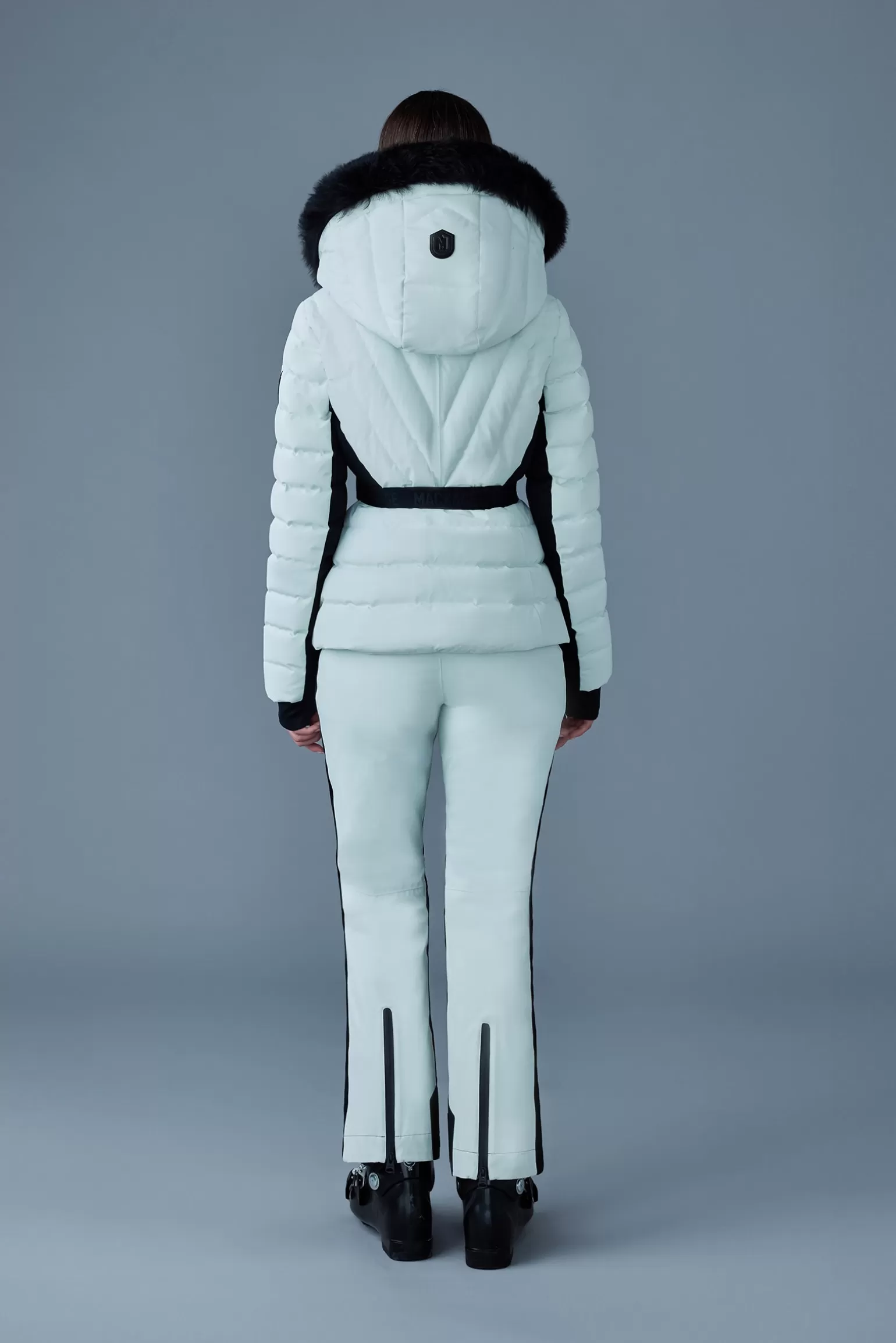 Mackage ELITA Down ski jacket with removable blue fox fur trim Mint Store