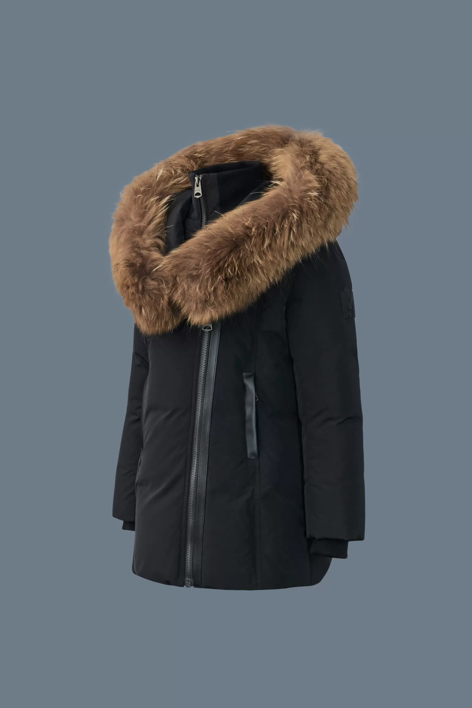 Mackage LEELEE Down coat with removable natural fur Signature Collar for kids (8-14 years) Black Outlet