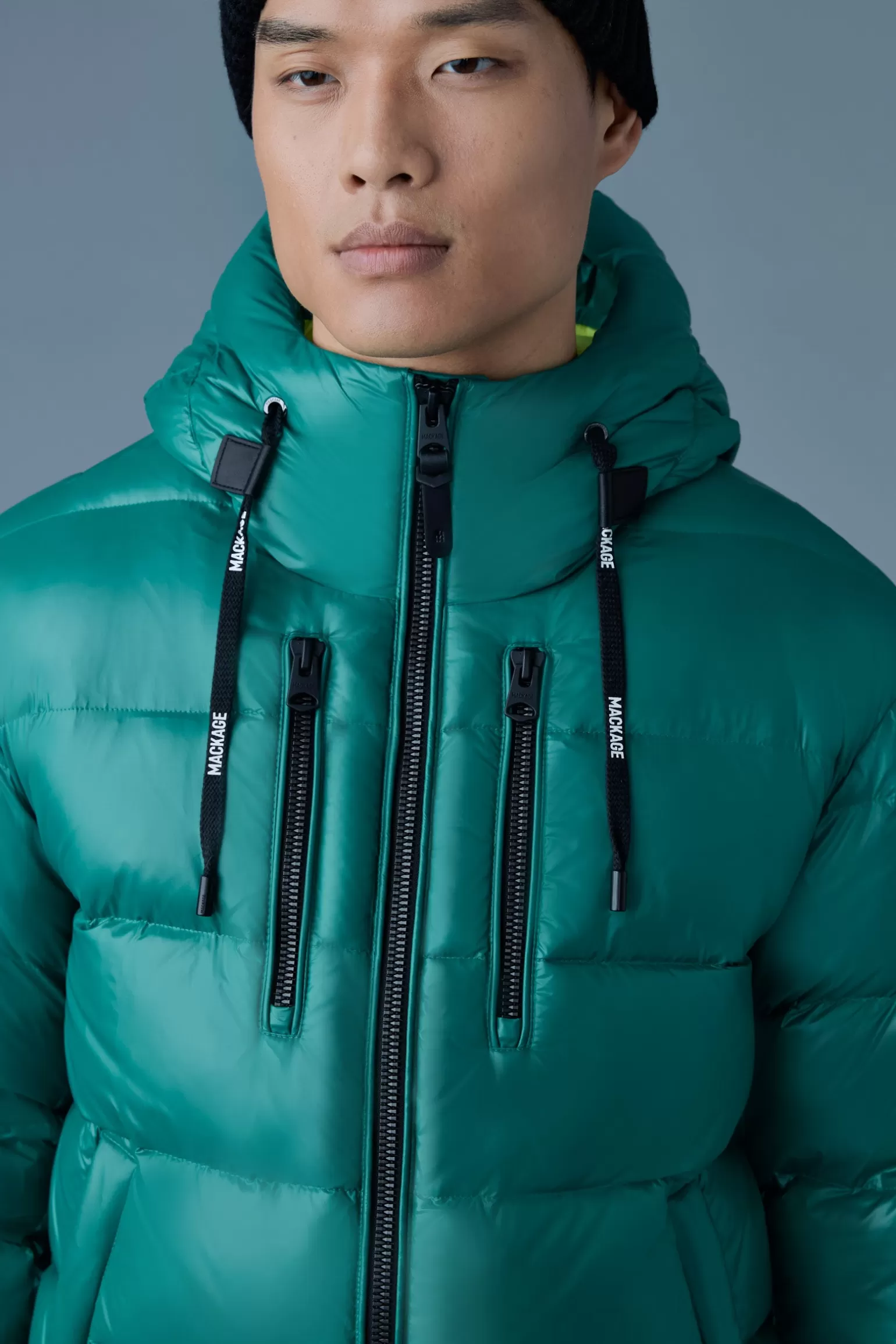 Mackage VICTOR lustrous light down jacket with hood for men Emerald Online